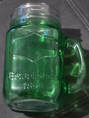 Circleware Yorkshire Glass Mason Jar W Handle Established 1898 17.5 Oz Preowned • $10