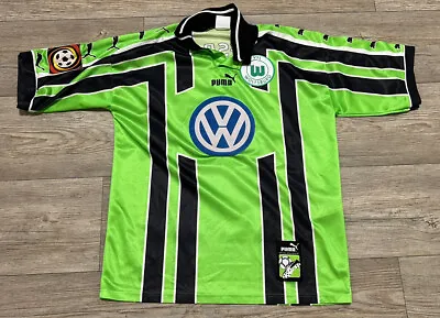 £125 • Buy VfL Wolfsburg Vintage Shirt Trikot Puma Player Issue/ #24 AKONNOR 1998 SIZE S