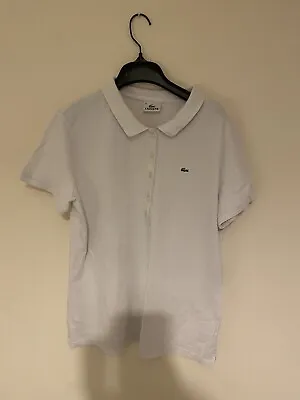 £3 • Buy Ladies Lacoste Polo T-shirt - White - Size 48