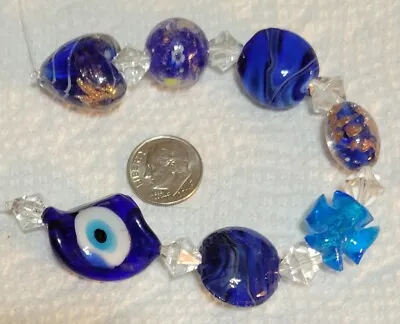 H821 Mixed Lot Of Large Lampwork Beads. Will Combine To Save On Shipping  • $2