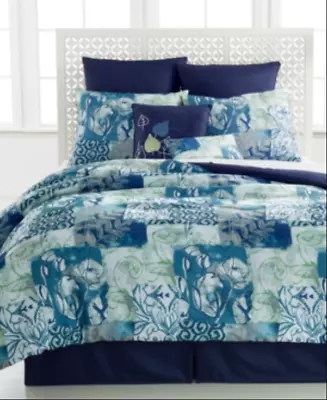 Victoria Classics Formosa Floral Jacquard 8 Pc. Comforter Set - CAL KING - Blue  • $94.12