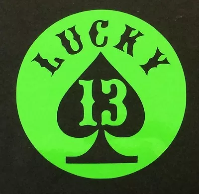 $2.95 • Buy Lucky 13 Decal Sticker 14 Colors Car Spade Ford Chevy VW Honda Mazda Motorcycle