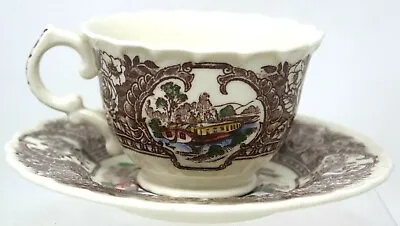 VERNON'S 1860 CUP & SAUCER 1940s Vernon Kilns Under Glaze California USA  #S-2 • $12.98