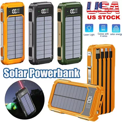 200000mAh Portable Solar Power Bank 4 USB Output External Battery Fast Charger • $17.85