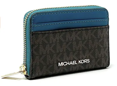 Michael Kors Jet Set Travel Medium Zip Around Card Case Wallet MK Signature  • $59.99