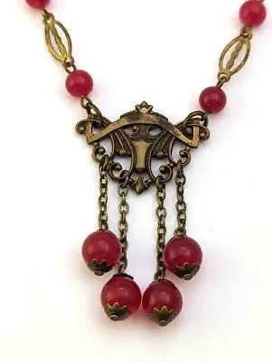 Vintage Czech Glass Necklace 1930's Vintage Jewelry • $95