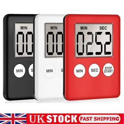 £2.95 • Buy Large LCD Kitchen Cooking Digital Timer Count Down Up Clock Loud Alarm Magnetic