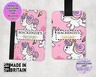 £5.95 • Buy Personalised Custom Unicorn Rainbow Girls Kids Children's Passport Holder Cover