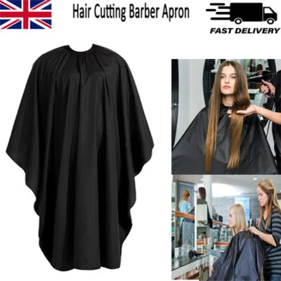 £2.57 • Buy Professional Hair Cutting Barber Apron Salon Hairdressing Cutting Gown Black Cap