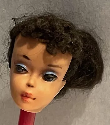 Vintage Ponytail Barbie Doll- #4 Brunette HEAD ONLY- Tight Poodle Curls • $26