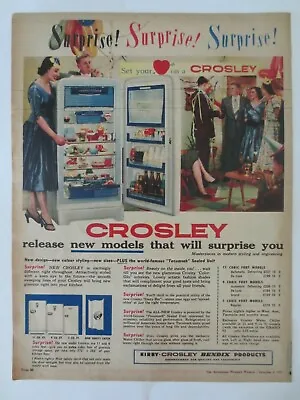 Vintage Australian Advertising 1957 Ad CROSLEY REFRIGERATOR Fridge Art  • $16.95