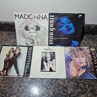 Madonna Five X 7  Singles - Angel Dear Jessie Open Your Heart Into The Groove • $18.64