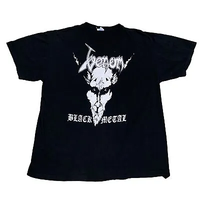 Vintage Venom Black Metal European Tour Shirt Large Short Sleeve Graphic Print • $34.99