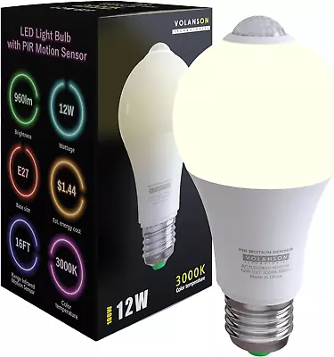 Motion Sensor Light Bulbs With Dusk To Dawn Sensor Indoor Motion Detector Bulb F • $14.70
