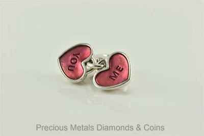 £38.47 • Buy Pandora Sterling Silver Dangle Red Enamel Open Heart Slider European Charm ALE