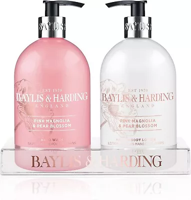 Baylis & Harding Pink Magnolia And Pear Blossom Hand Wash And Lotion Set UK • £10.89