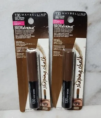 2 Maybelline Brow Drama Shaping Chalk/Powder #130 Deep Brown • $8.99