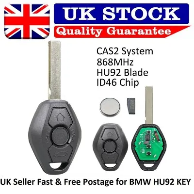 For BMW 3 Button Remote Key HU92 CAS2 868Mhz E36 E46 E39 E60 E62 E63 E38 E83 E53 • $24.88