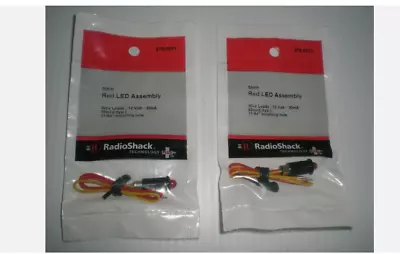 5mm RED LED ASSEMBLY Wire Leads 12 Volt 30mA 80mcd By Radioshack LOT OF 2 • $10