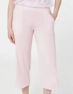 Koolaburra UGG Stretch Modal Cropped Pants Smocked Waist (Candy Pink S) A392943 • $6