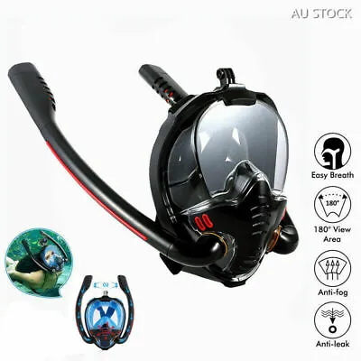 Adult Full Face Snorkel Mask Diving Mask Snorkel Set Anti-Fog Swimming 180° View • $21.49