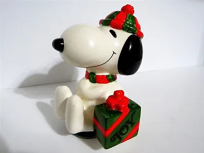 Snoopy Peanuts Charlie Brown Schmid Vintage Ceramic Christmas Music Box 1984 • $49.99