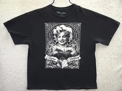 Marilyn Monroe 60s Hollywood Sex Symbol Tattoos T Shirt 2XL Black De Dienes Art • $8.95