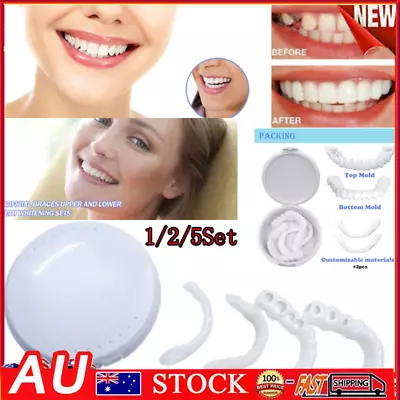 Smile Snap On Upper＆Bottom False Teeth Dental Veneers Denture Tooth Cover • $11.99