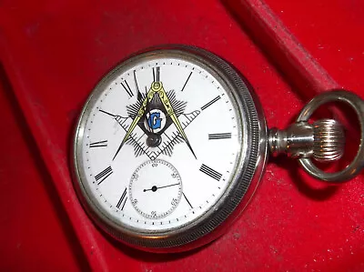 Elgin Watch Co  7j 18 Size Masonic On Dial And Back Runs • $177