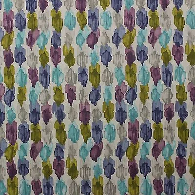 P Kaufmann Spot On Peacock Purple Green Gray Painted Look Fabric By Yard 54 W • $9.99