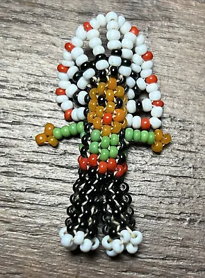Vintage Native American Indian Mini 2  Seed Bead Chief Pendant • $10.36