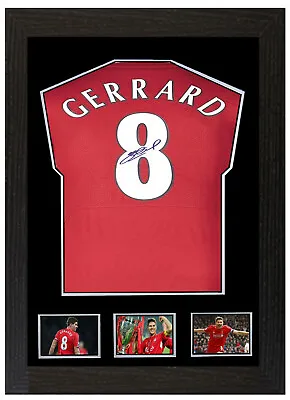 £20 • Buy Steven Gerrard Football Shirt - A3 SIGNED FRAMED COLLECTORS DISPLAY PICTURE