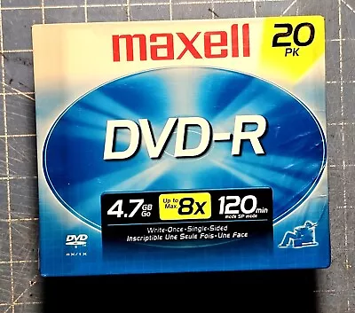 Maxell DVD-R 8x 4.7GB 120min. SPM Recordable DVD In Slimline Jewel Case 20 Pk.  • $22