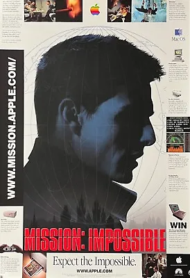 Apple / Mission Impossible Movie Tie-in Poster 13 X19  1996 Excellent Condition • $7.99