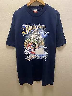 Vintage Disney Disneyland Matterhorn T-Shirt Mickey Bobsled Size L/XL DS W/tags • $169.95