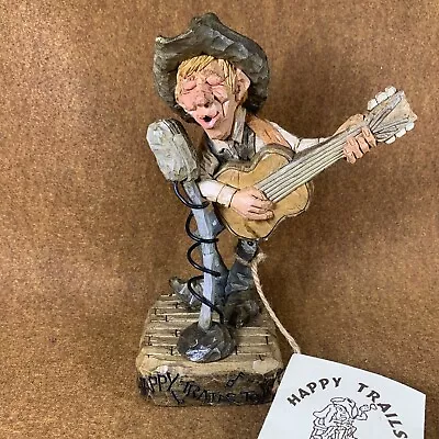 GUITAR PLAYER By Chris Hammack 1998  Spit 'n' Whittle  Cowboy  Figurine Signed • £47.29
