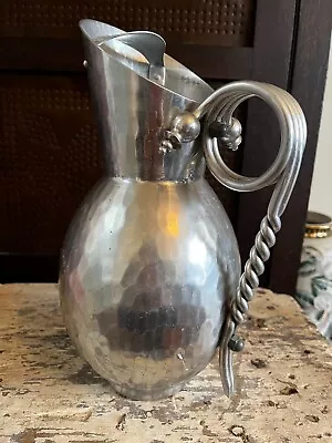 MCM B.W. BUENILUM Hammered ALUMINUM PITCHER ICE LIP Atomic HANDLE 1960’s Vintage • $39.99