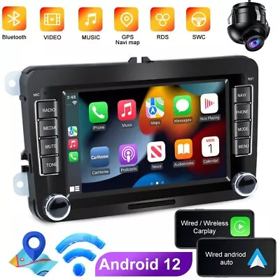 7  Car Stereo Radio Fr VW Tiguan Passat Golf EOS Apple CarPlay Android Auto 2+32 • $169.90