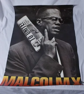 1991 Malcolm X Poster Bob Adelman Middle Finger BLM  • £47.51