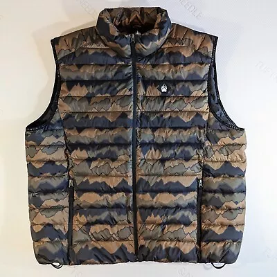 Duluth Trading Co. Alaskan HardGear Vest Men's  2XL Black / Brown Camo Puffer • $36.99