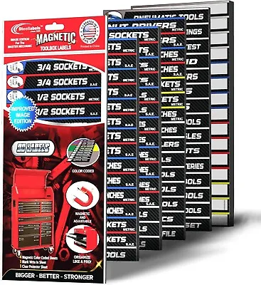 Ultimate Magnetic Toolbox Label Set - 90 Labels For Organizing Box Drawers • $19.95