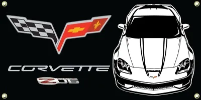 Big Banner Corvette C6 Z06 Front Sign Poster Racing 4'x2' • $63.98