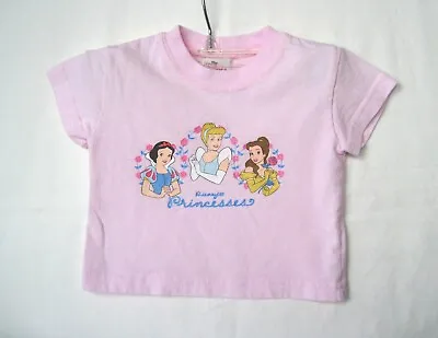 Disney Store PRINCESS Pink Girls T-SHIRT Top Baby 3 Months Cinderella Vintage • $7