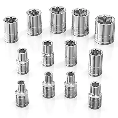 Olsa Tools SAE Socket Set 13pc | 1/4-Inch Drive | 6-Point Shallow Socket Set ... • $21.12