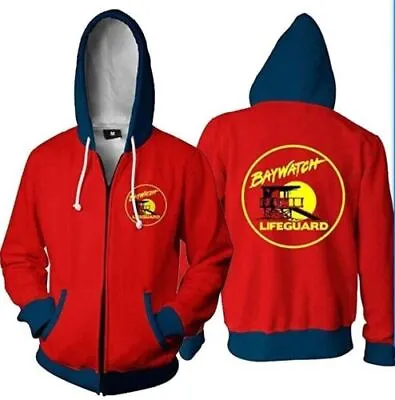 Men Women Baywatch 3D Print Hoodie Sweatshirt Cosplay Zipper Jacket Coat • $18.04