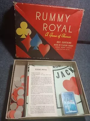 Vintage Rummy Royal A Game Of Chance Poker Card Mat 1937 Whitman  Complete • $21.95