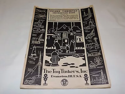 VINTAGE 1950 DELUXE TINKERTOY INSTRUCTION BOOK By THE TOY TINKERS EVANSTON IL • $19.99