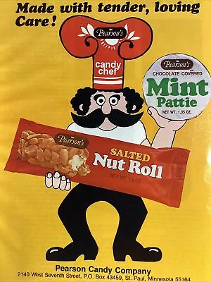 Pearson Candy Print Ad Original Vintage 1981 Rare VHTF St Paul MN Nut Roll Chef • $19.07