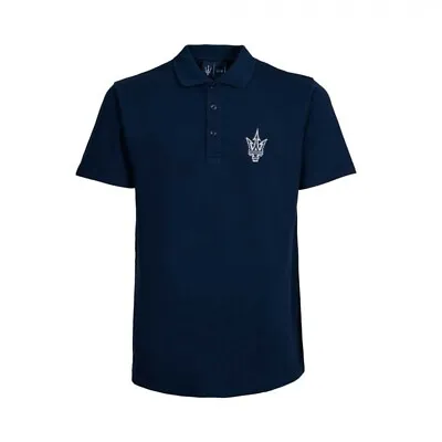 Maserati Trident Logo Polo Shirt Navy • $112