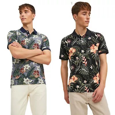 Jack & Jones Mens TROPICANA Hawaiian Polo Shirt • £19.99